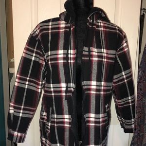 Five Brothers, Ladies Black Legendary Mink Lined Hooded Flannel Jacket